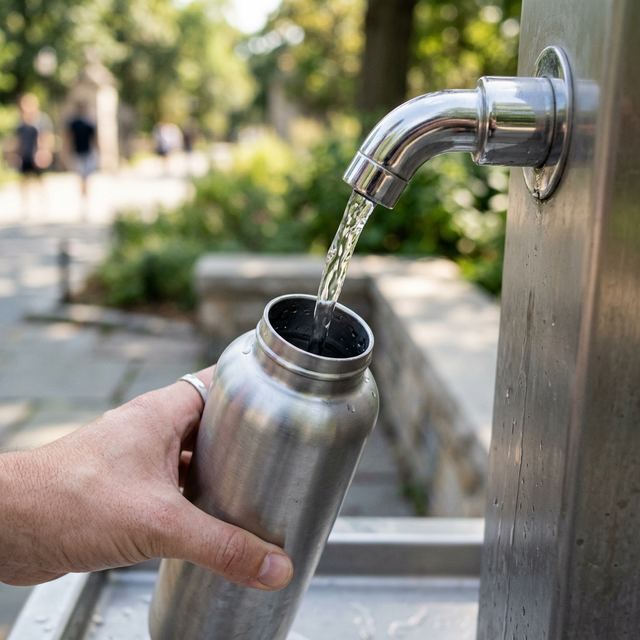 Bottle being refilled